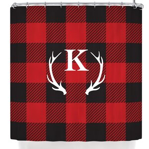 Plaid Monogram Shower Curtain