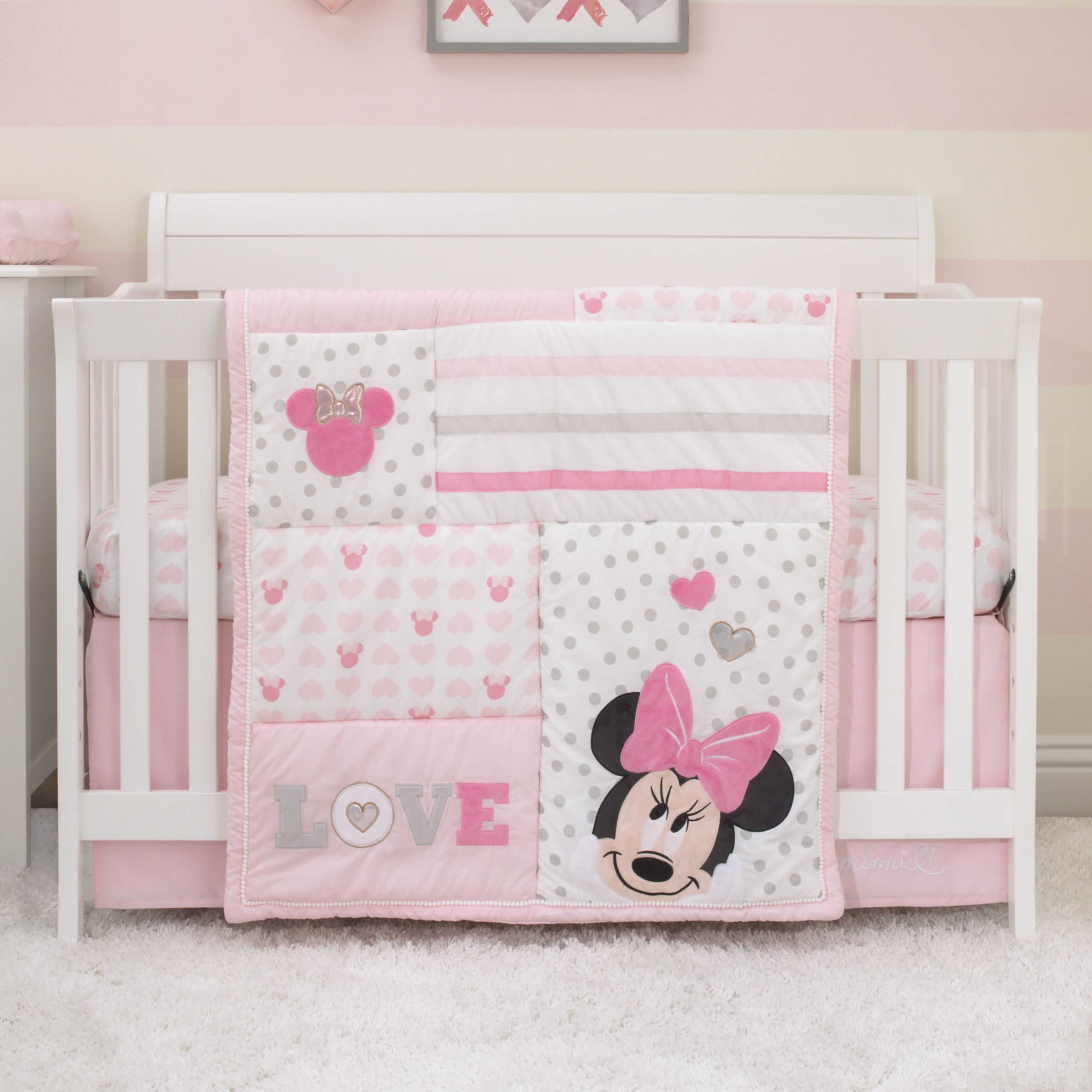 Disney Ensemble De Literie Pour Lit De Bebe 3 Pieces Disney Minnie Mouse Love To Love Et Commentaires Wayfair Ca