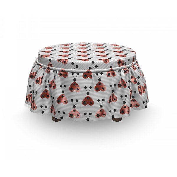 Heart Shaped Bug Forms Ottoman Slipcover (Set Of 2) By East Urban Home