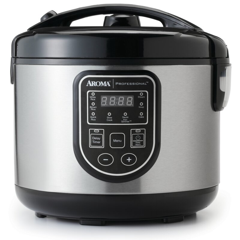 Aroma 20-Cup Professional Digital Rice Cooker, Food Steamer and Slow ...