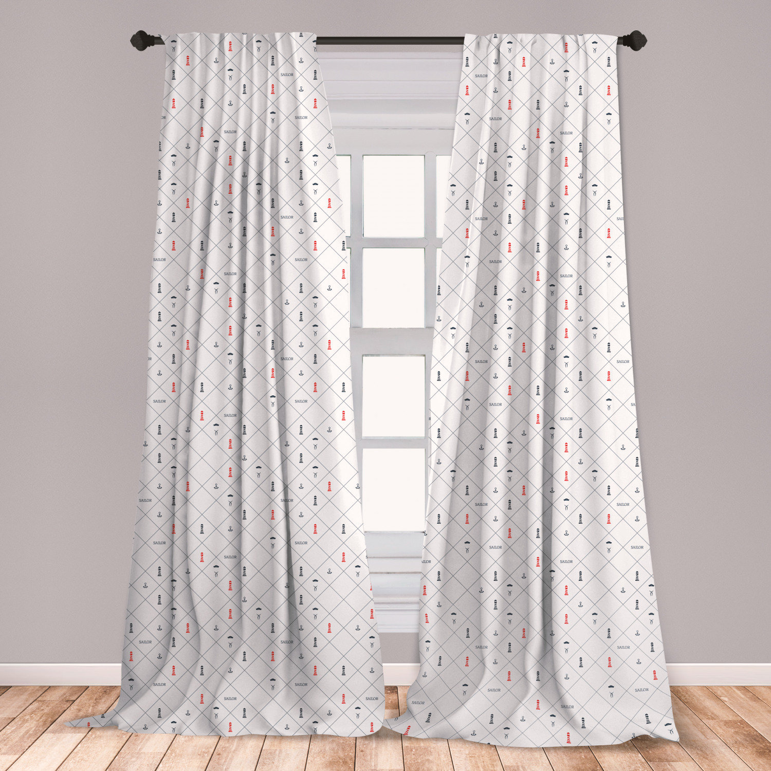 East Urban Home Ambesonne Lighthouse Curtains Nautical Checkered