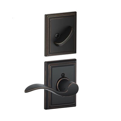 Inactive Interior Accent Lever Addison Rosette Dummy Entry Set (Exterior Portion Sold Separately) Schlage Finish: Aged Bronze, Handle Orientation: Lef