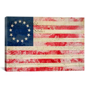 Flags Betsy Ross, U.S. Flag 13 Stars Graphic Art on Canvas