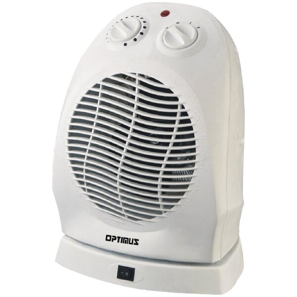 Portable Oscillating 1500 Watt Electric Fan Compact Heater With Thermostat By Optimus