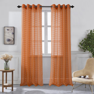 Orange Striped Curtains Drapes You Ll Love In 2020 Wayfair