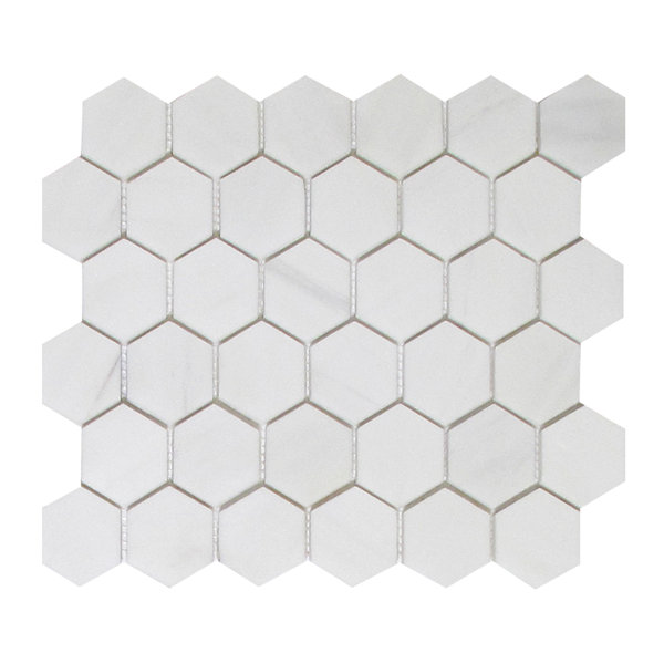Soft Touch Hexagon 2 x 2 Marble Mosaic Tile in White by Seven Seas