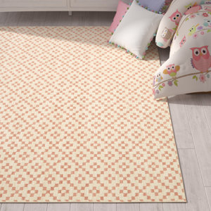 Elijah Simple Lattice Coral Area Rug