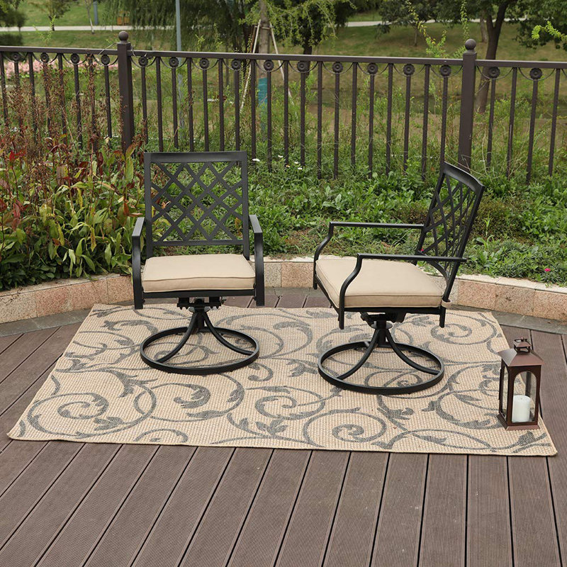 Alcott Hill Peery Outdoor Swivel Patio Chair With Cushions