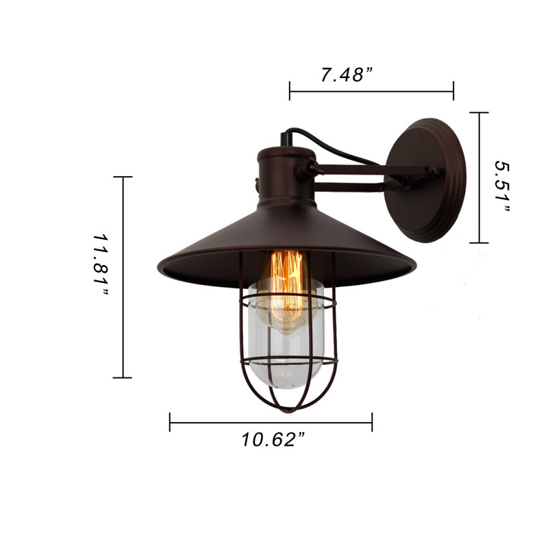 Longshore Tides Demi Industrial 1 Light Armed Sconce Wayfair