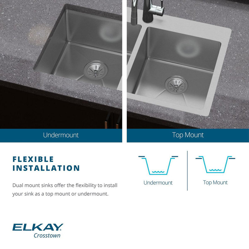Elkay Crosstown 33 L X 22 W Dual Mount Kitchen Sink Wayfair