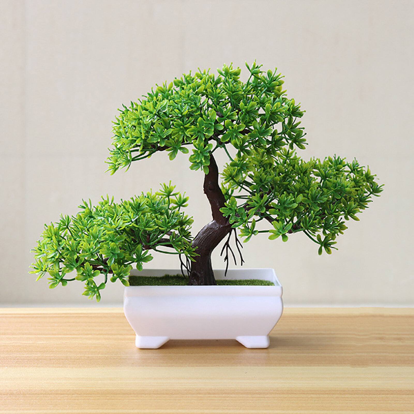 Artificial Bonsai Fake Plant Flower With Pot Home Garden Desktop Wedding Decor