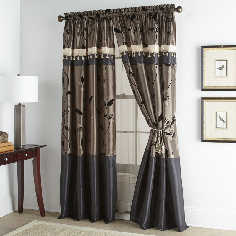 Astoria Grand Debrah Luxury Floral Room Darkening Rod Pocket Window Curtain Panels Reviews Wayfair