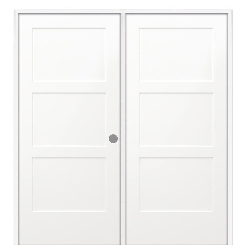 Verona Home Design Moulded Birkdale 3-Panel Double Prehung Door ...