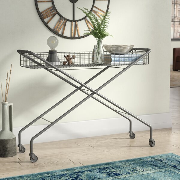 Wymore Rolling Metal Basket Console Table By Trent Austin Design