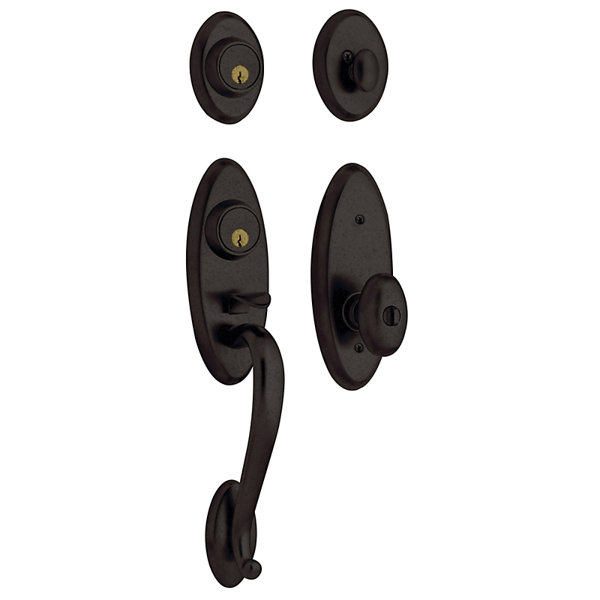 Landon Full Dummy Handleset with Interior Lever by Baldwin