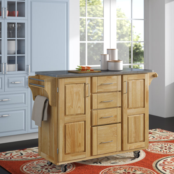 Kinch Kitchen Cart With Stainless Steel Top By Red Barrel Studio #1