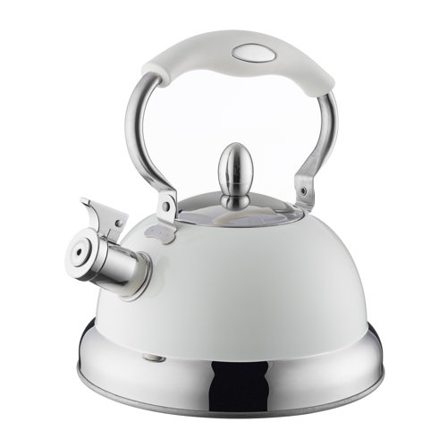 2.5 L Stainless Steel Whistling Stove Top Kettle Typhoon Colour: Cream