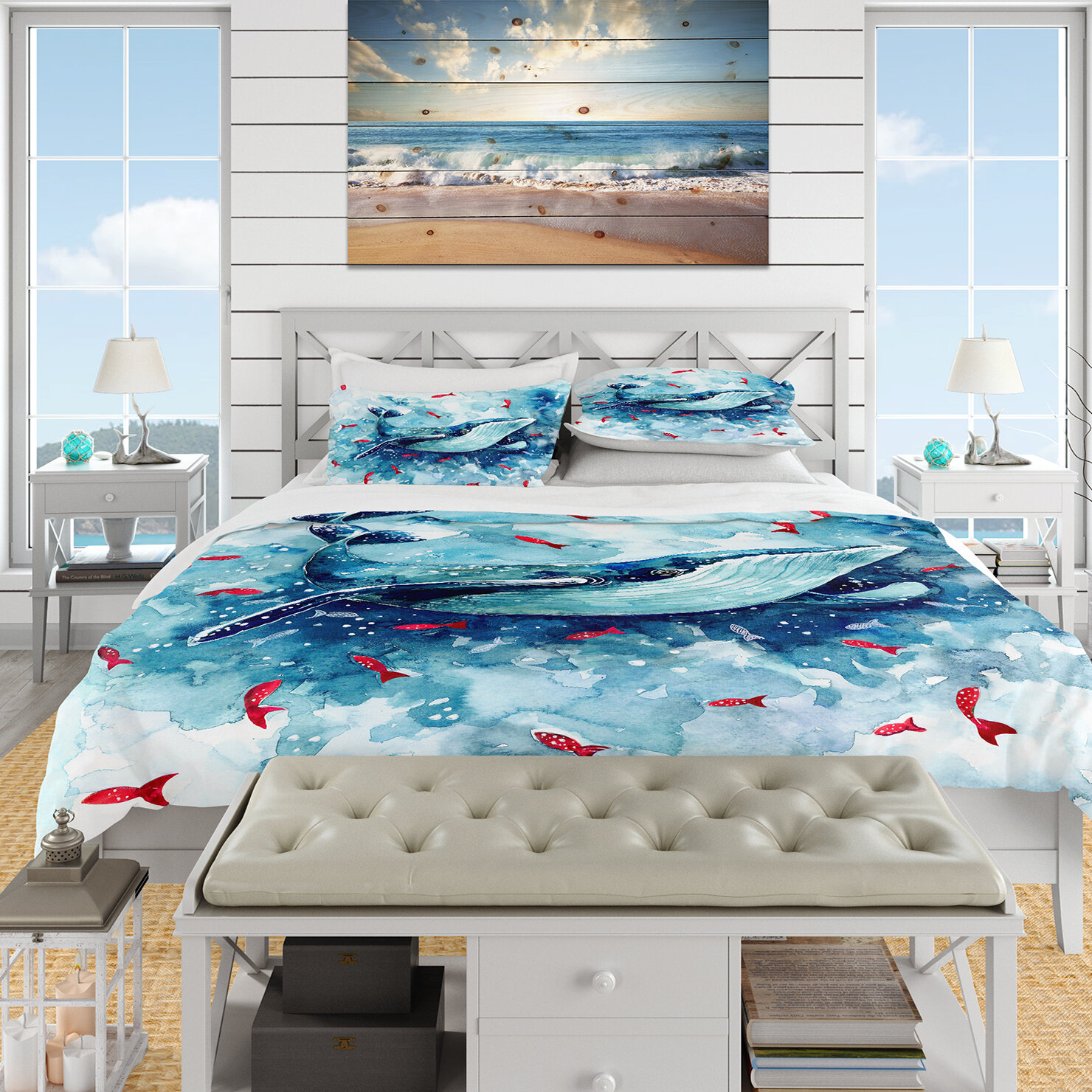 East Urban Home Designart Deep Sea World With Whalebone And Little