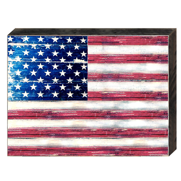 American Flag Wooden Block Wall Décor American Flag Wooden Block Wall Décor