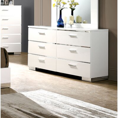 Ricka 6 Drawer Double Dresser With Mirror Brayden Studio