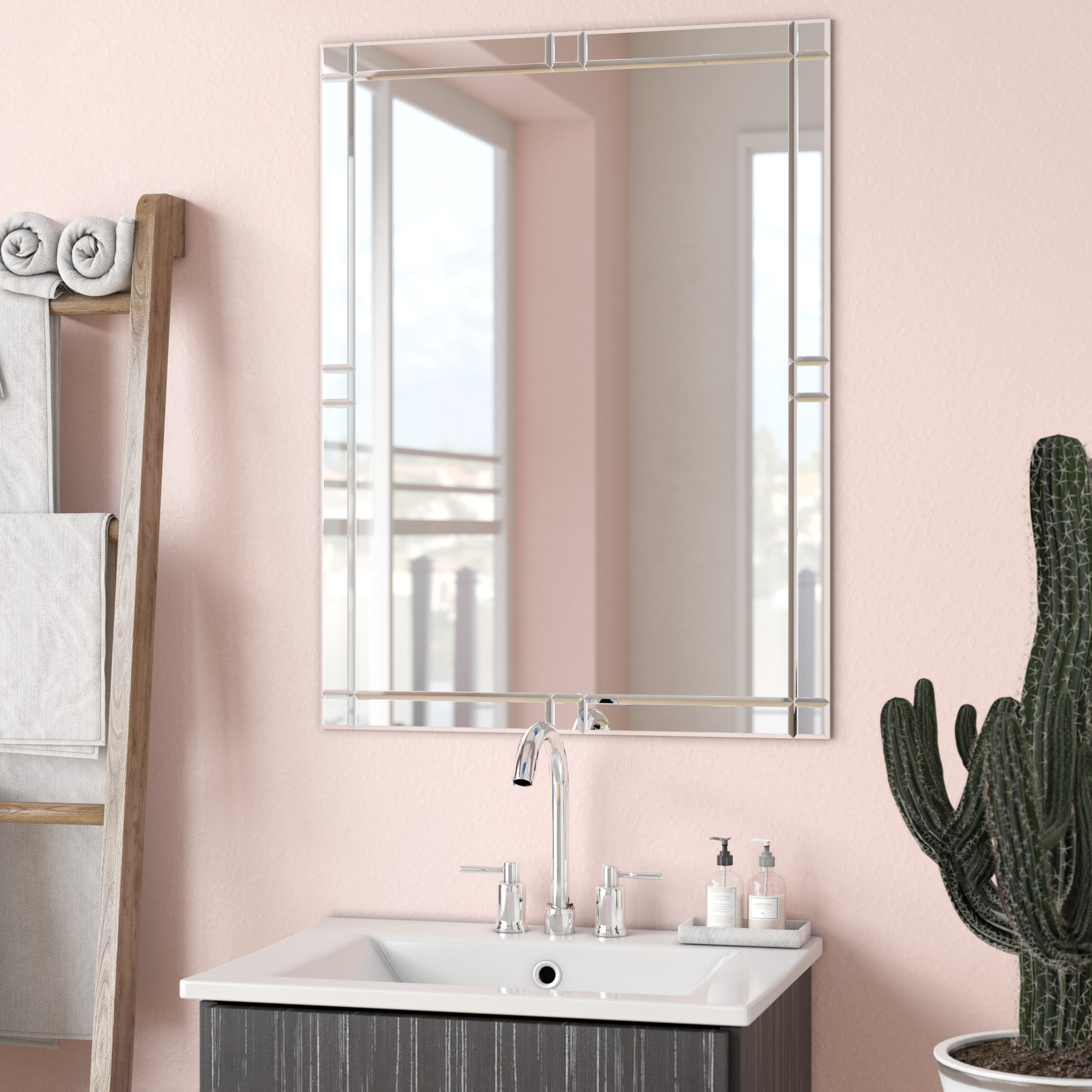 Wade Logan Frameless Wall Mirror Reviews Wayfair Wade Logan Frameless Wall Mirror