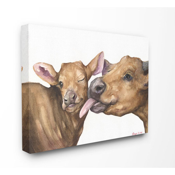 Isabelle Max Serra Baby Cow Family Watercolor Painting Kids Wall