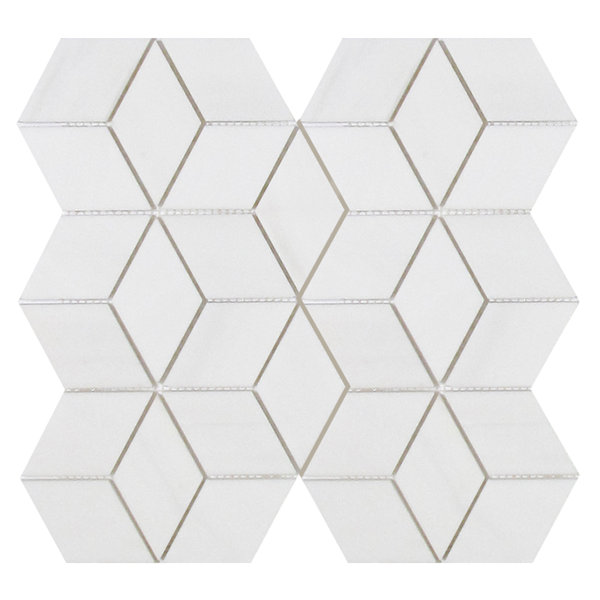 Soft Touch Rhombus 2 x 2 Marble Mosaic Tile in White by Seven Seas