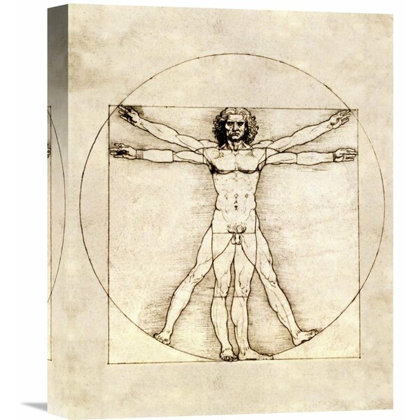 Da Vinci Vitruvian Man Human Proportions 1490 Diagram Wall Art Canvas Print