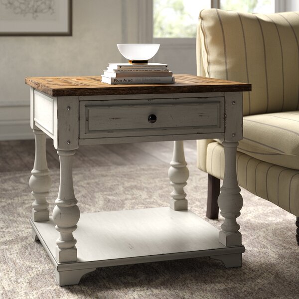 Belle Meade Solid Wood End Table With Storage By Kelly Clarkson Home