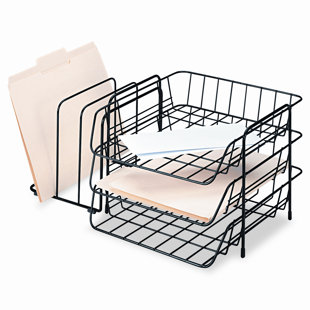 Review Triple Tray with Sorter, Six Sections, Wire by Fellowes Mfg. Co.