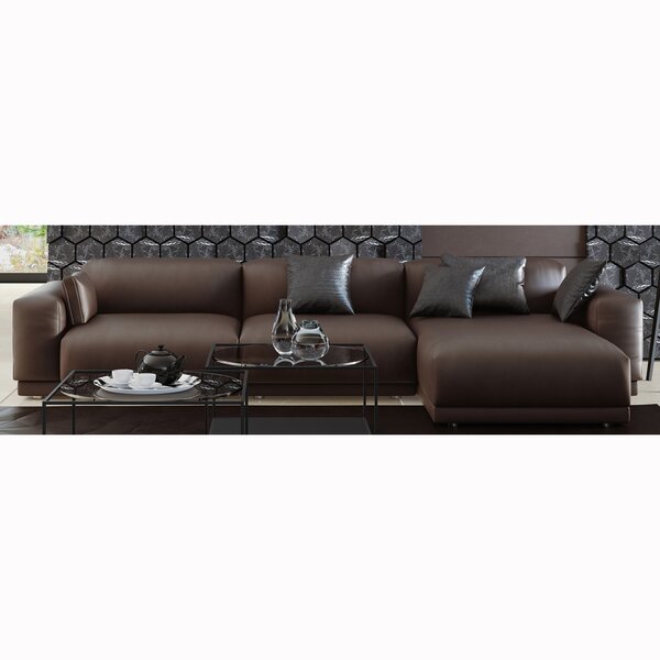 Alisson Right Hand Facing Leather Sectional By Brayden Studio