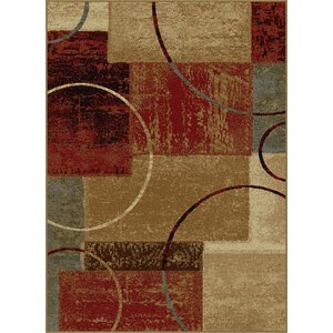 Colette Abstract Red/Brown Area Rug