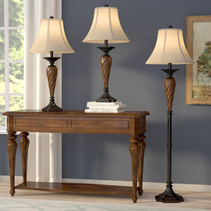 Torian 3 Piece Table and Floor Lamp Set