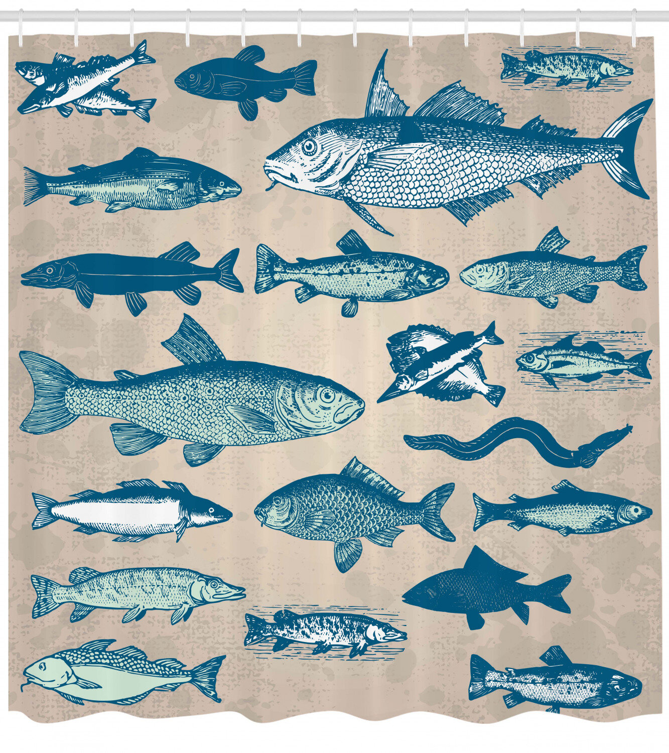 East Urban Home Fish Shower Curtain Set Hooks Wayfair