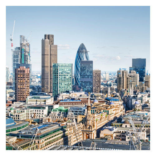 City of London 2.4m x 2.4m Textured Matt Peel & Stick Wall Mural East Urban Home
