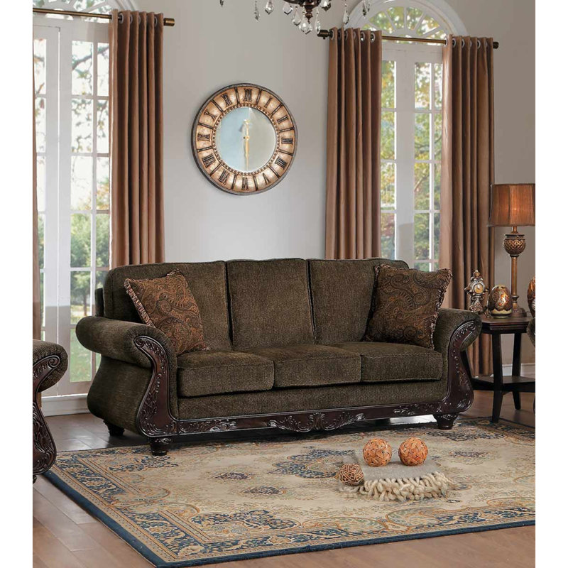 Astoria Grand Fernando Traditional Style Scrolled Arms Sofa Wayfair Traditional Style Scrolled Arms Sofa