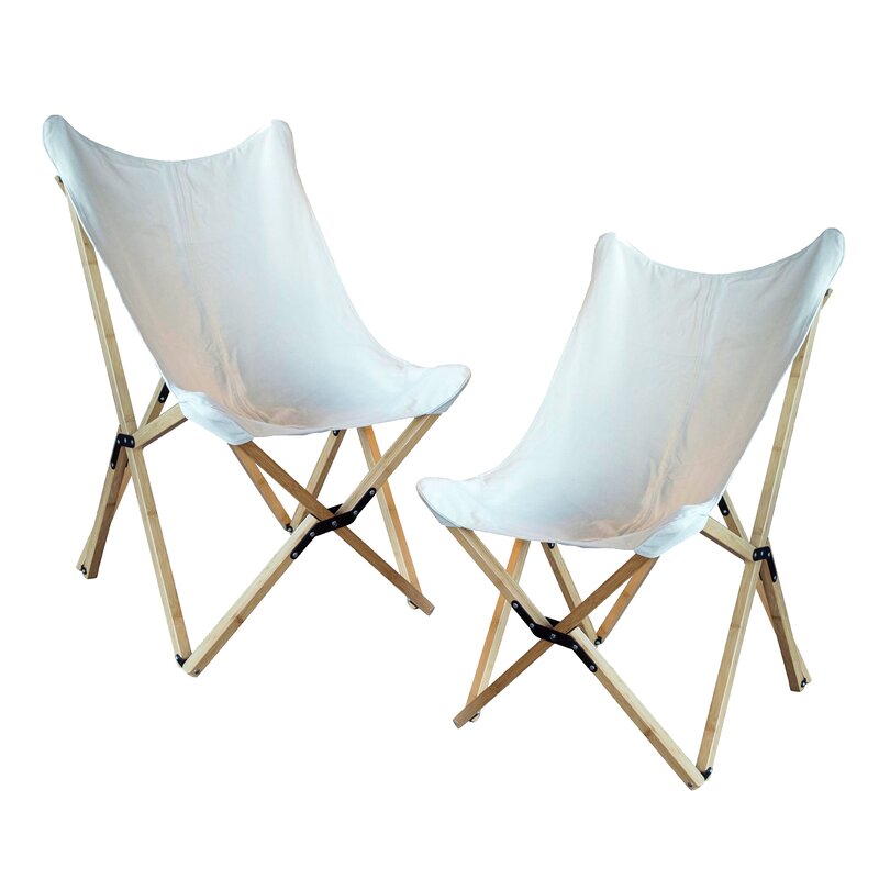 Ebern Designs Preece Canvas And Bamboo Butterfly Chair Wayfair