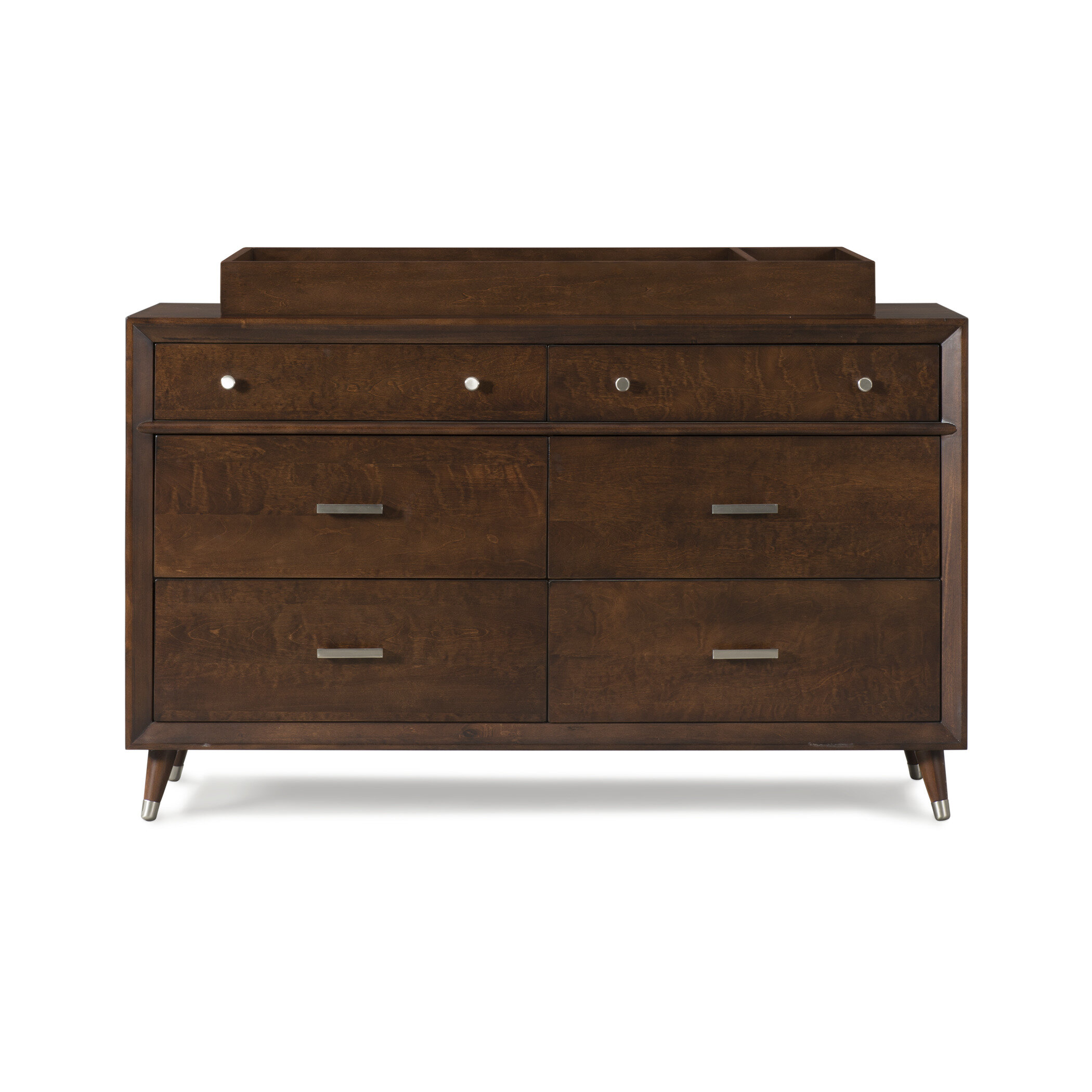 brown changing table dresser