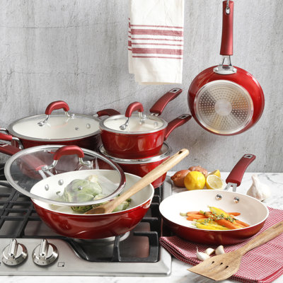Kenmore 12 Pieces Aluminum Non Stick Cookware Set Kenmore Color Red