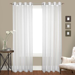 Cranston Solid Sheer Grommet Curtain Panels (Set of 2)