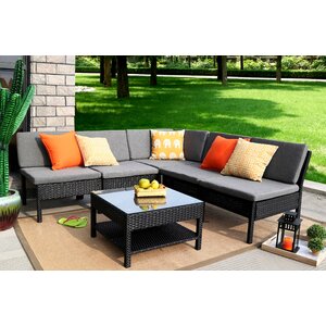 Spiaggia 6 Piece Sectional Seating Group With Cushion