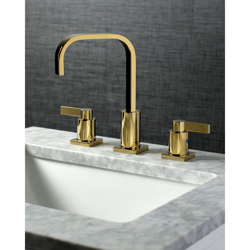 Kingston Brass Nuvofusion Widespread Bathroom Faucet With Drain