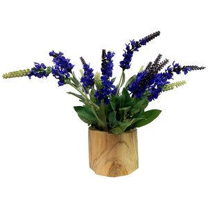 Lavender Arrangement in Wooden Vase