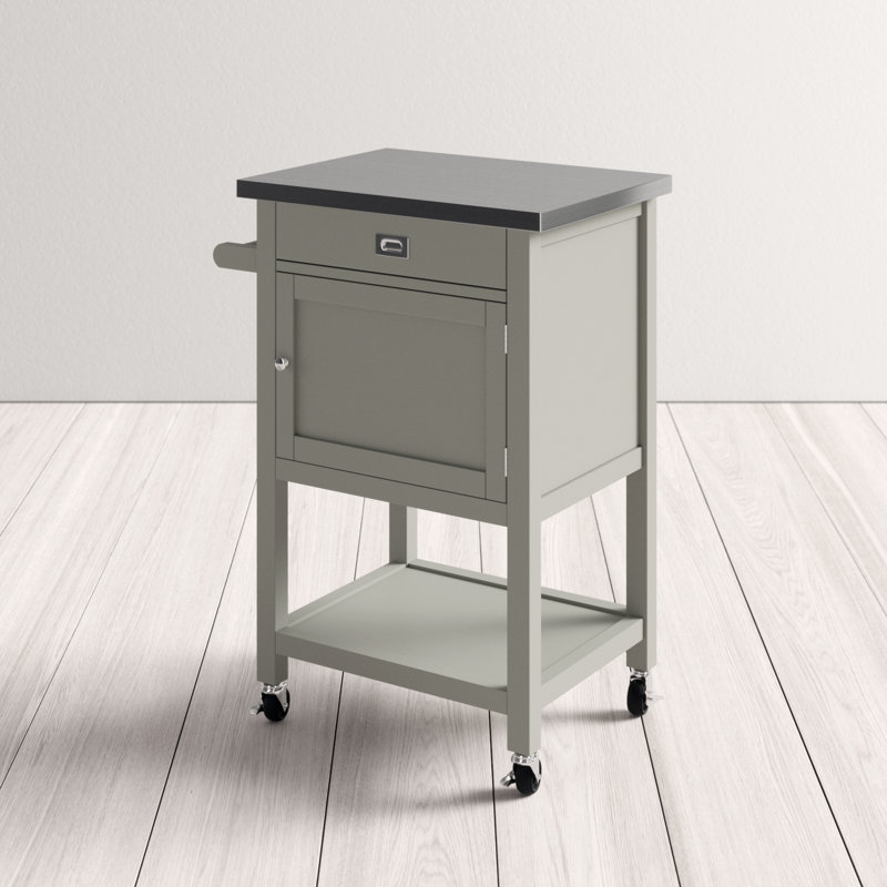 Eira Kitchen Cart With Stainless Steel Top Reviews Allmodern