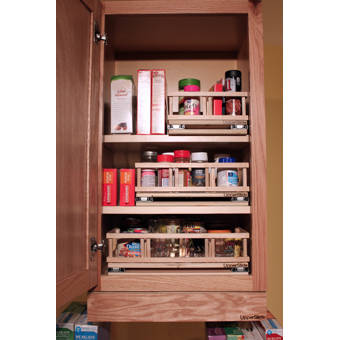 Rebrilliant Upper Cabinet Spice Rack Caddy Small Pull Out Drawer