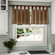 Wayfair | Brown Tab Top Valances & Kitchen Curtains You'll ...