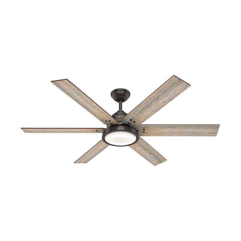 Hunter Fan 60 Warrant 6 Blade Ceiling Fan With Light Kit Included