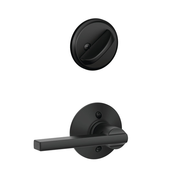 Interior Handleset Latitude Lever and Interior Single Cylinder Deadbolt Thumbturn by Schlage