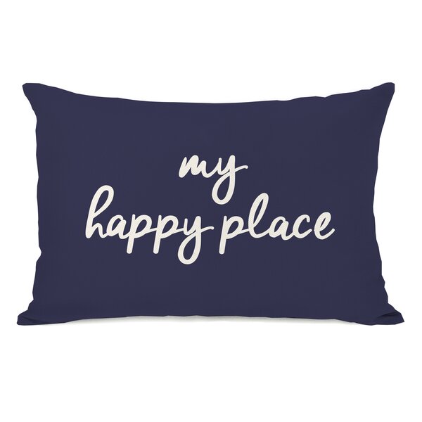 Peltz My Happy Place Outdoor Lumbar Pillow by Ebern Designs