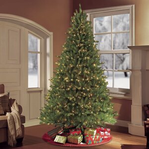 10' Green Fir Artificial Christmas Tree with 1300 Clear and White Lights with Stand